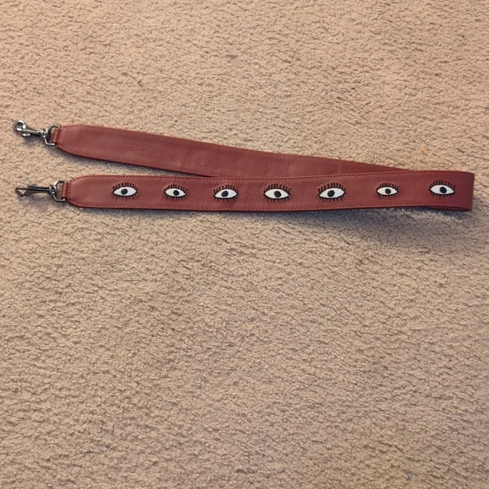 Min & Mon New York Shoulder Strap - Brown All Over Eyes Purse Strap 34.5 Inches